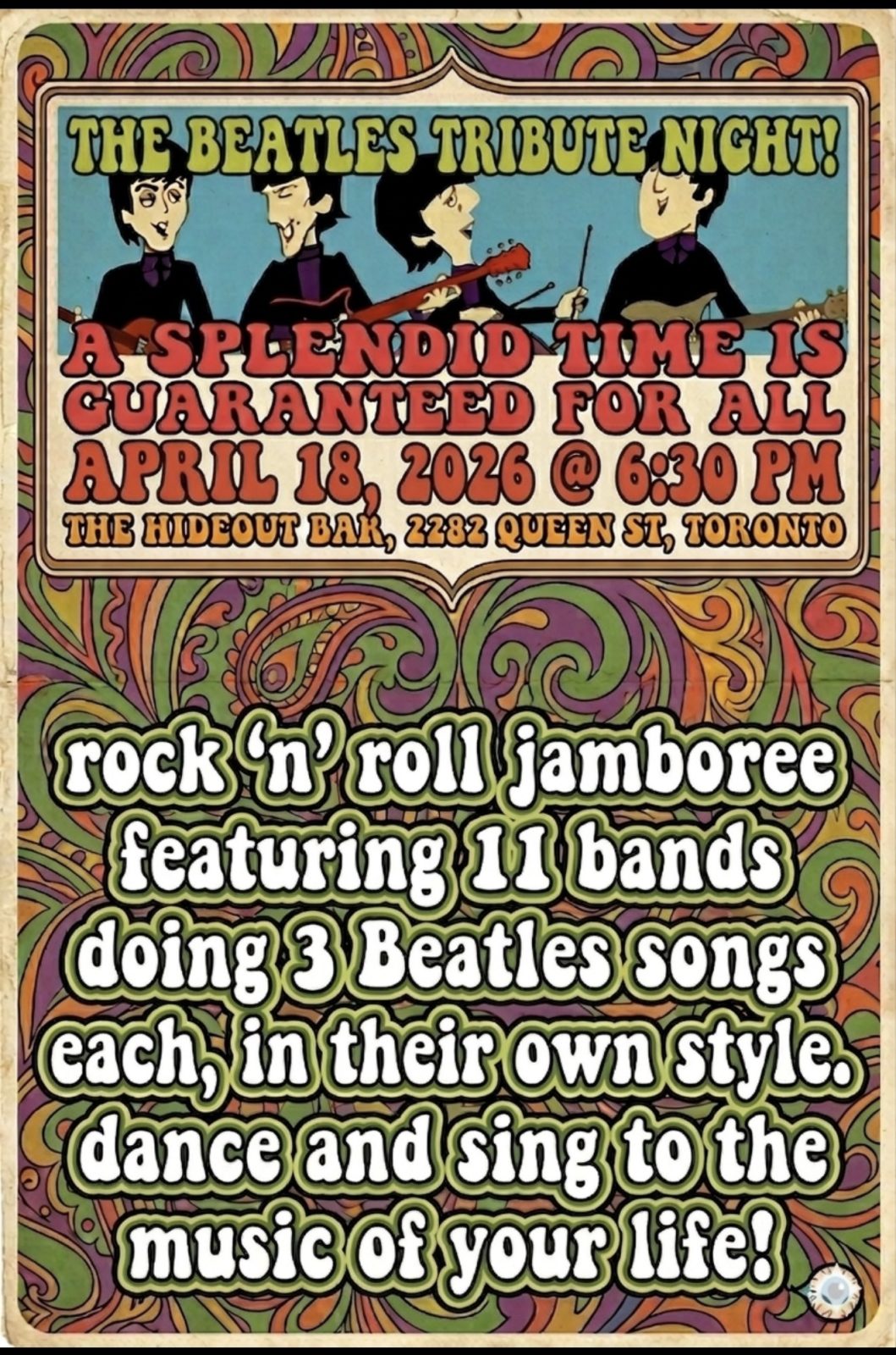 Official poster for Dancebeatles at The Hideout, Blue Room