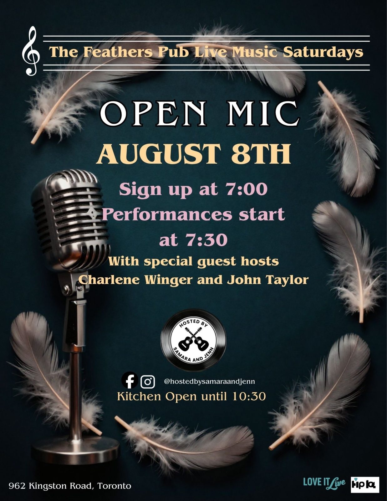 Official poster for Open Mic Night at The Feathers Pub