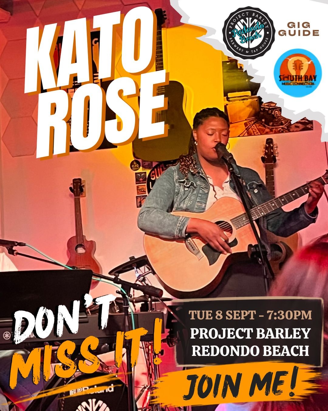 Official poster for Rising Stars | So Bay Music Connection · KatoЯose at Project Barley Redondo Beach Pier
