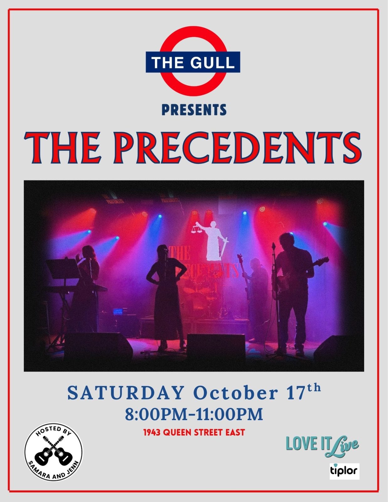 Official poster for The Precedents at The Gull and Firkin